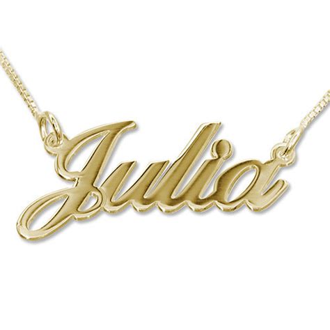 14k solid gold name necklace be monogrammed