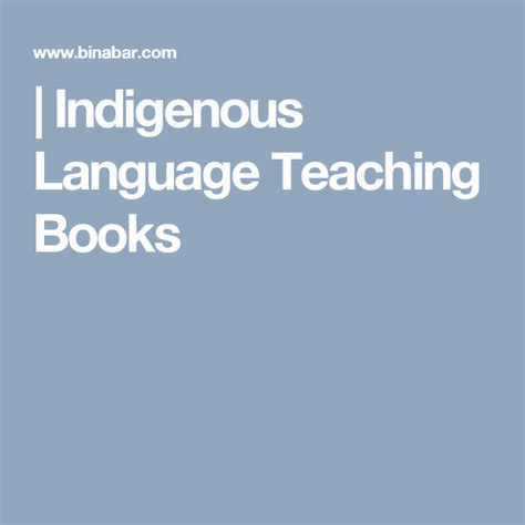 The Words Indigenousous Language Teaching Books Are In White Letters On