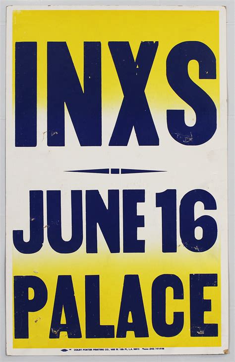 Lot Detail Inxs Original Concert Poster