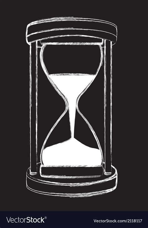 Black And White Grunge Hourglass Background Vector Image
