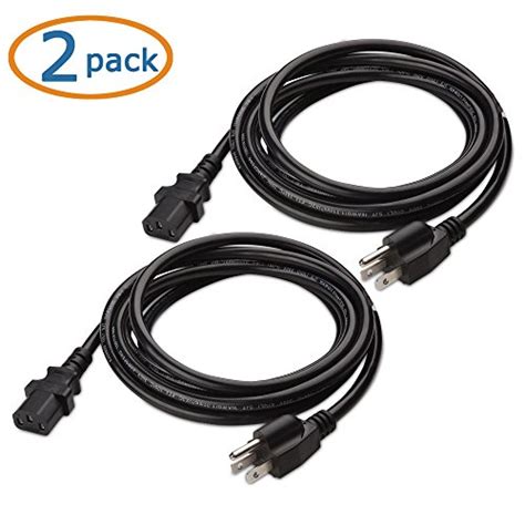 Cable Matters 2 Pack Ul Listed 13 Amps 3 Prong Power Cord 10 Ft 16 Awg