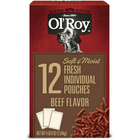 Ol Roy Soft And Moist Beef Flavor Dog Food 72 Oz 12 Pouches Walmart