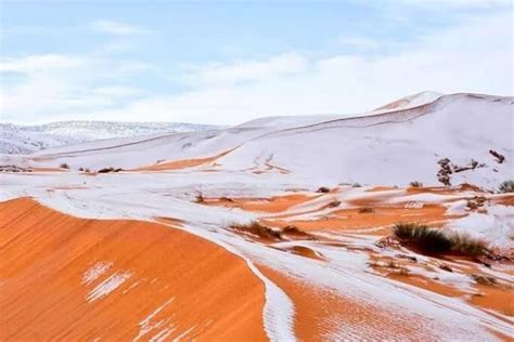 Photos Snow Falls In Africas Sahara Desert As Temperature Plummets To