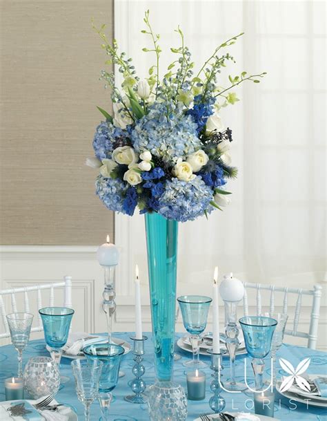 Blue Flowers Blue Centerpieces Blue Wedding Centerpieces Elegant