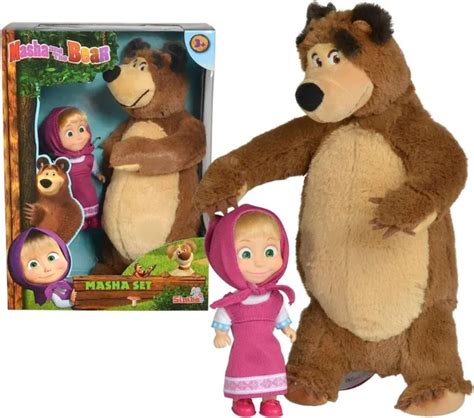Masha And The Bear 12 Cm Doll With 25 Cm Soft Toy Bear Twin Pack 2740 Picclick