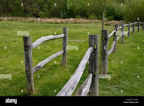 Rustic Wood Fencing Near Moira Furnace Museumderbyshire And