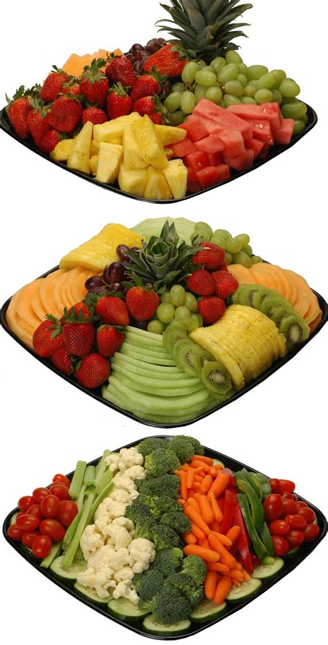 Deli fruit and veggie tray ideas Middle picture--slice fruit thinly but