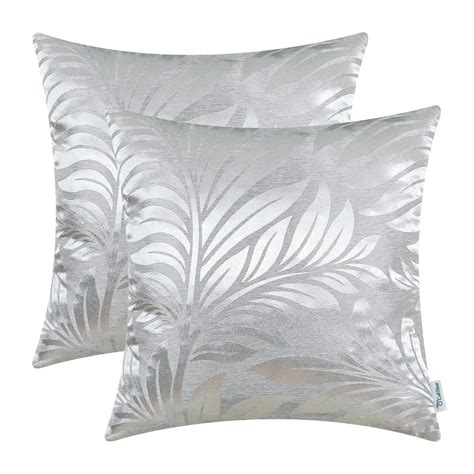 2pcs Calitime Throw Pillow Covers Cases For Couch Sofa Home Decor Tropical Fern Leaf 18 X 18