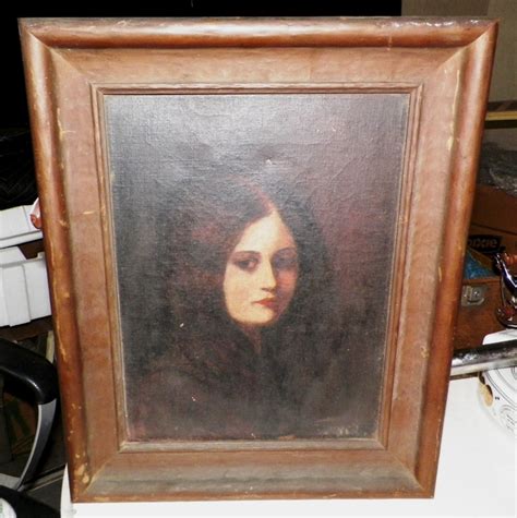 Small Antique Painting Signed Jen Anything Special Antiques Board