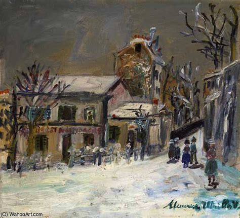 The Lapin Agile In Snow By Maurice Utrillo 1883 1955 France Art