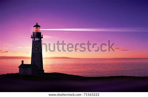 Lighthouse Searchlight Beam Through Marine Air Stock Photo Edit Now