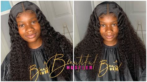 Deep Wave Lace Wig Install SLEEK Middle Part Tinashe Hair YouTube