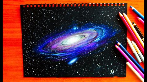 Galaxy Drawing How To Draw A Galaxy Black Paper Drawing Youtube