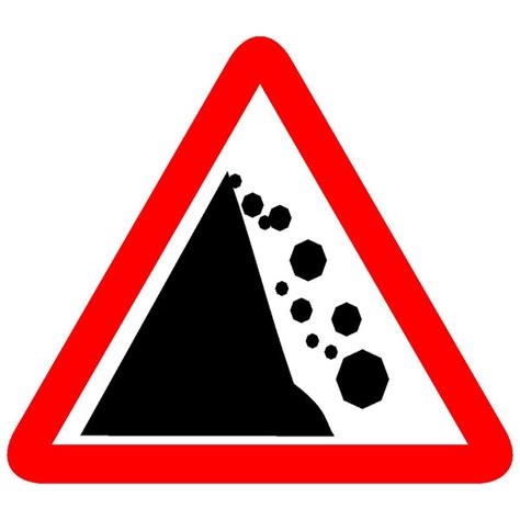 Reflective Falling Rocks Traffic Cautionary Warning Sign Board