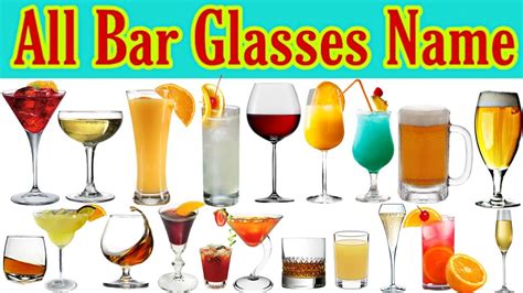 Types Of Bar Glasses And Goblets With Name Capacity And Use Bar Cocktails Mocktails Drinking