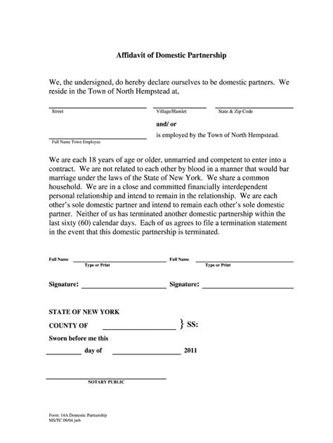 Affidavit Of Domestic Partnership Fill Out And Sign Online Dochub