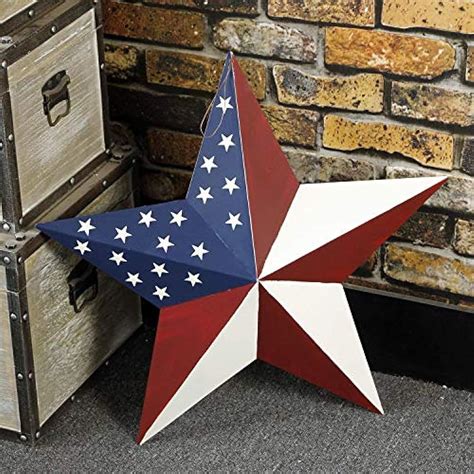 22 July 4th Americana Patriotic Wall Decor Flag Barn Metal 3d Star
