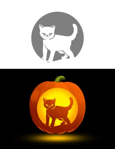 Printable Kitten Pumpkin Stencil Cat Pumpkin Stencil Printable Pumpkin