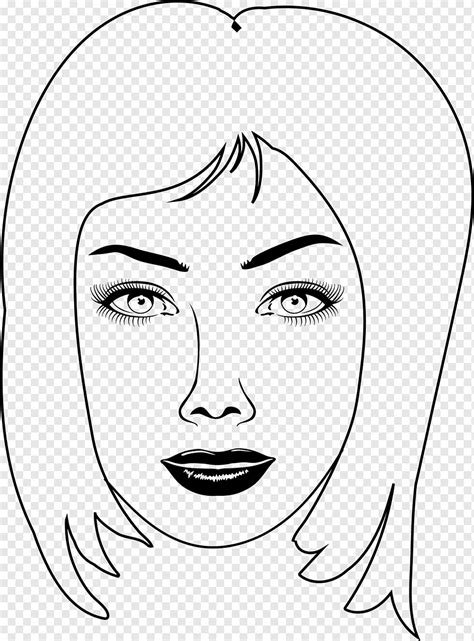 Woman Face Line Art Eyes Hair Nose Lips Adult Woman Face Women