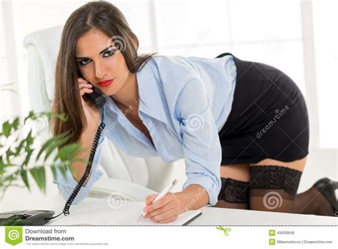 Segretario Sexy Phoning Fotografia Stock Immagine Di Comunicazione