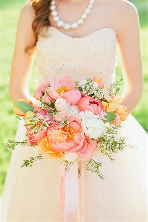 Peach And Yellow Bouquet Elizabeth Anne Designs The Wedding Blog