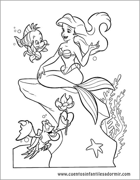 Dibujo Para Colorear Cuentos La Sirenita Ariel Coloring Pages