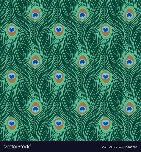 Peacock Feather Seamless Pattern Royalty Free Vector Image