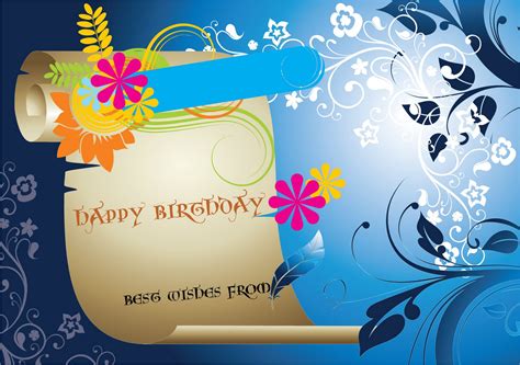 Birthday Greeting Cards Blue Multimedia Graphic Designer
