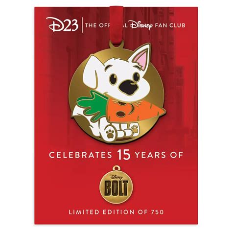 Disney D23 Exclusive Bolt And Mr Carrot 15th Anniversary Pin Limited