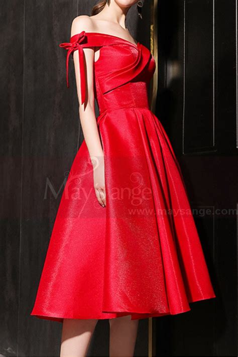 off the shoulder satin ever pretty red bridesmaid dresses
