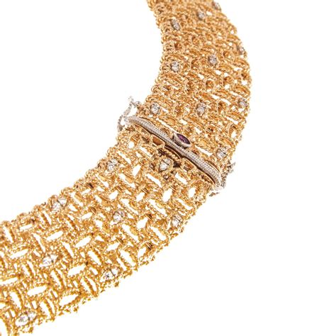 Roberto Coin 18k Two Tone Gold Diamond Collar Necklace Store Display