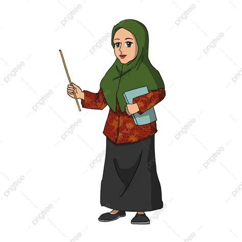 Kartun Islami Hd Transparent Ilustrasi Kartun Guru Sekolah Islami