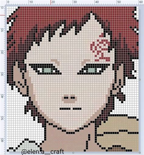 Gaara Naruto Pixel Art Kostenloser Download Pixelart123de