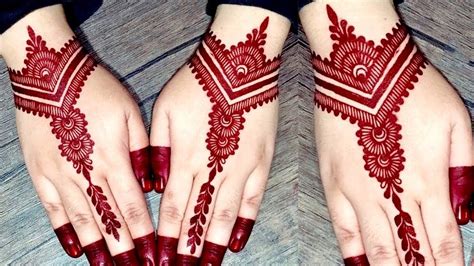 New Backhand Mehndi Design For Karwa Chautheasy Simple Henna Design