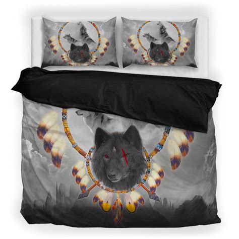 Wolf Native American Bedding Set Nbd Native Heritage Store