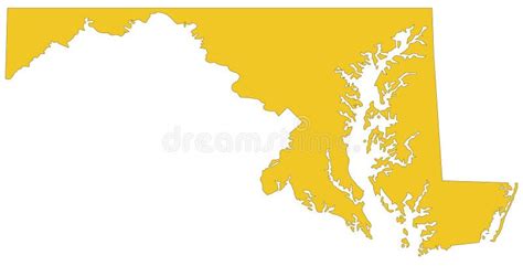 Mapa De Maryland Estado En Los Estados Unidos Ilustración Del Vector