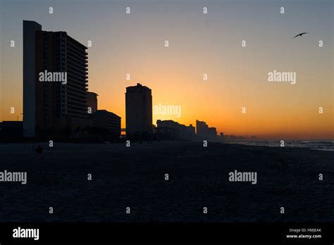 Skyline Of Panama City Beach Florida At Sunrise Stock Photo Alamy