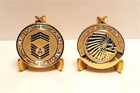 Chief Master Sergeant Gold Challenge Coin Cartouche And Coin Shop