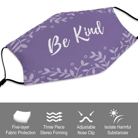 Be Kind Face Mask With Filter For Adults Etsy