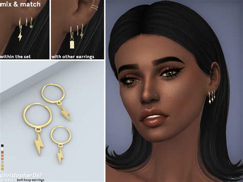 The Sims Resource Bolt Hoop Earrings Christopher067