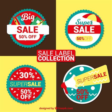 Free Vector Pack Of Colorful Sale Stickers