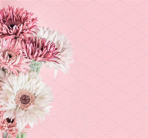 Pastel Pink Floral Background Stock Photo Containing Abstract And