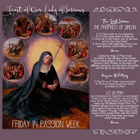 Novena To Our Lady Of Sorrows Rlms
