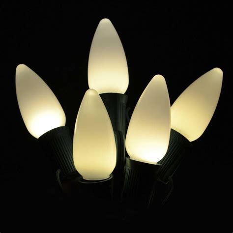 Holiday Bright Lights Smooth Ceramic Led C9 Christmas Light Bulbs White