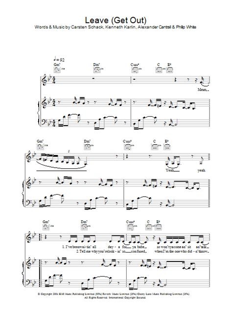 Leave Get Out Sheet Music Jojo Piano Vocal And Guitar Chords