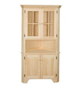 Shop our solid wood corner tv stands. AMISH Unfinished Pine ~ LARGE CORNER HUTCH China Cabinet ...