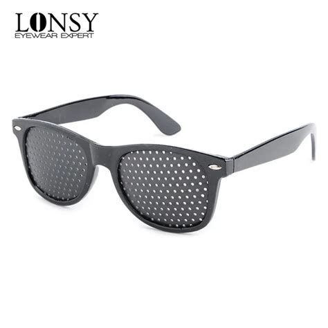 Lonsy High Quality Black Unisex Vision Care Pin Hole Eyeglasses Pinhole Glasses Eye Exercise