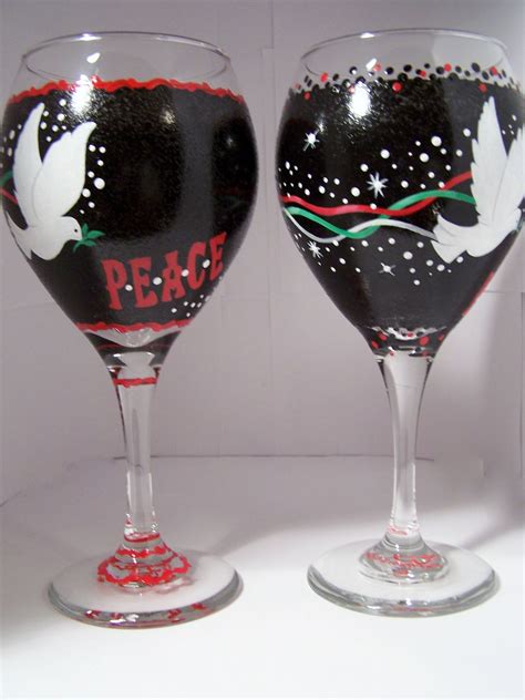 Bird of Peace | Hand painted wine glass, Painted wine glass, Hand painted wine glasses