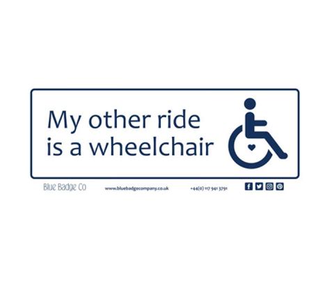 Disabled Car Sticker Rectangle My Other Ride Is A Wheelchair Car Stickers Social Awareness