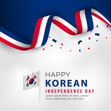 Happy South Korea Independence Day August 15th Celebration Vector